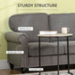 HOMCOM 3-Seater Sofa Couch, 81" Modern Upholstered Linen Fabric Sofa with Rubberwood Legs, Nailhead Trim and Rolled Arms for Living Room, Bedroom and Apartment, Grey
