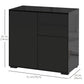 HOMCOM High Gloss Buffet Sideboard with 2 Drawers, 2 Doors and Adjustable Shelf, Kitchen Storage Cabinet with Push Open Design, White