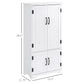 HOMCOM 48" 4-Door Storage Cabinet Multi-Storey Large Space Pantry with Adjustable Shelves Black
