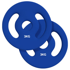Soozier 2 x 6.6lbs Standard Weight Plates with Easy-Grip Handles, 1" Holes, for Home, Gym, Weight Lifting and Strength Training
