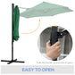 Outsunny 8.5FT Outdoor Cantilever Roma Parasol with 360Â° Rotation and Cross Base, Offset Patio Umbrella for Garden, Dark Grey
