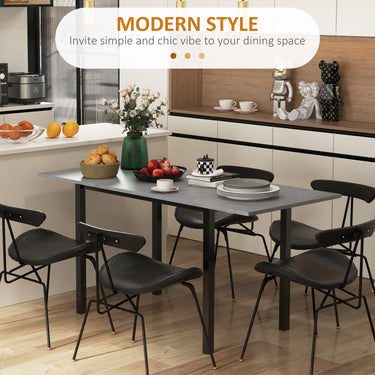 HOMCOM Extending Kitchen Table For Six, Expandable Dining Table for Small Spaces, Folding Dining Table, Dark Grey