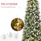 HOMCOM 7.5ft Artificial Christmas Tree, Flocked Christmas Tree with Pine Cones, 1119 Branch Tips and Metal Base, Green