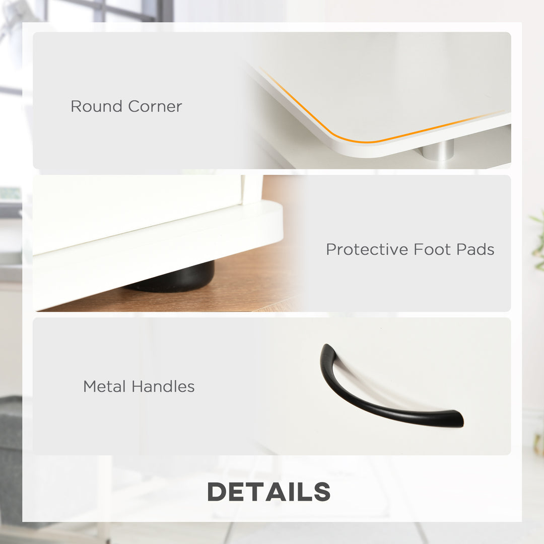 HOMCOM Computer Desk with Keyboard Tray, CPU Stand, Writing Desk with Drawers, Workstation for Home Office, Black