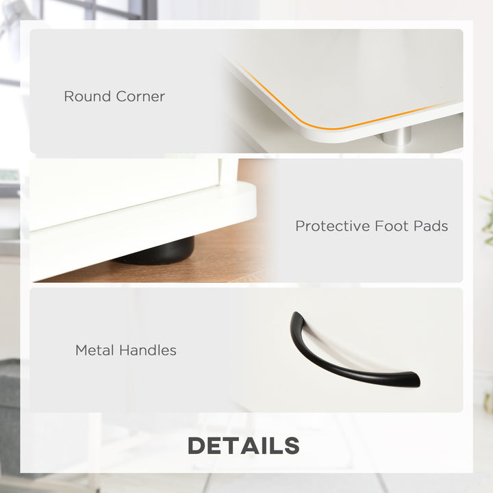 HOMCOM Computer Desk with Keyboard Tray, CPU Stand, Writing Desk with Drawers, Workstation for Home Office, Black