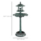 Outsunny 3-in-1 Garden Bird Bath Bowl Pedastal with Large Water Basin, Bird Feeder & Underneath Flower Planter, Green