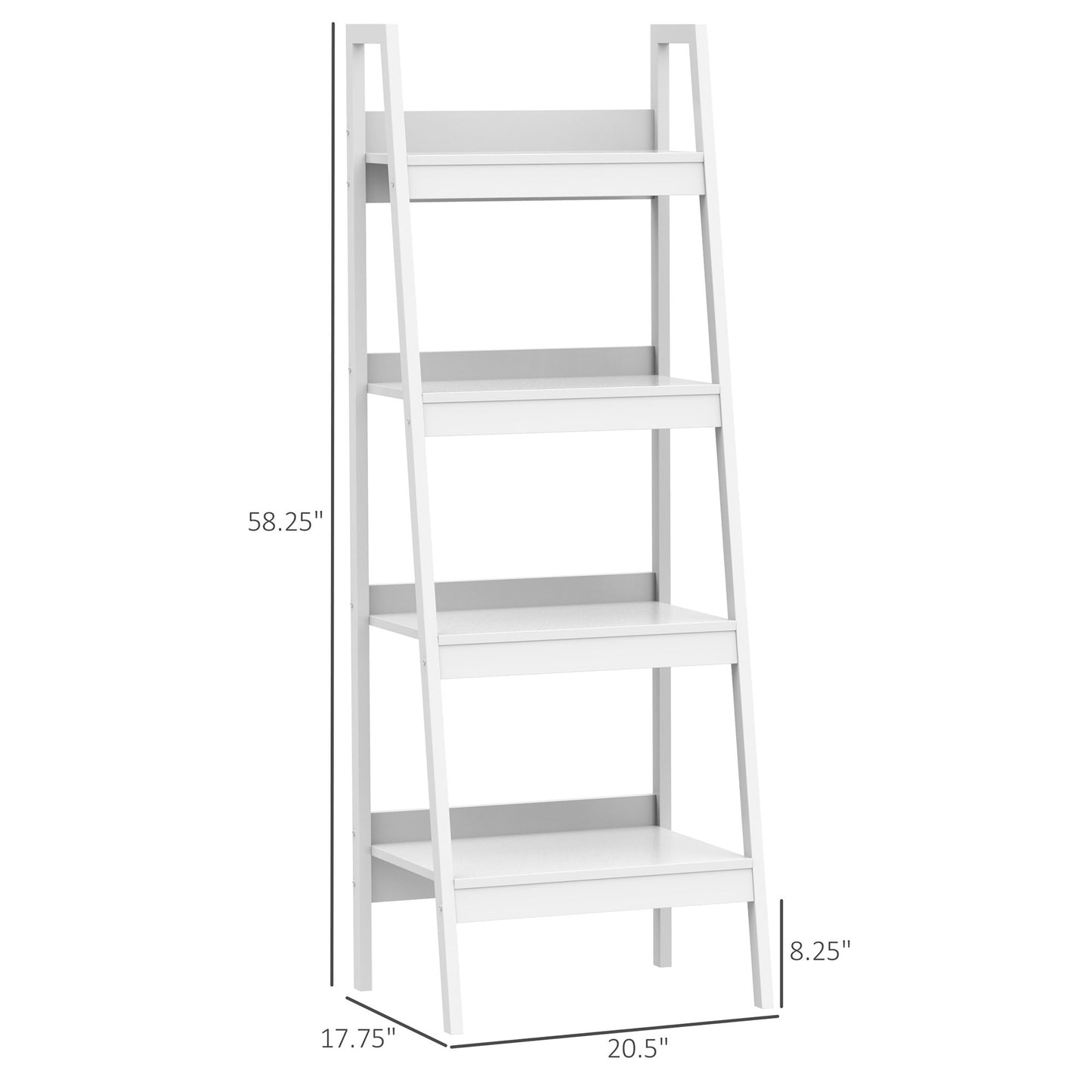 HOMCOM Set of 2, 4 Tier Ladder Shelf Bookcase, Multi-Use Display Rack, Storage Shelving Unit Display Stand, Flower Plant Stand, Home Office Furniture, Black