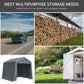 Outsunny 7.9' x 6.6' Garden Storage Tent, Patio Storage Shelter w/ Metal Frame and Double Zipper Doors, Dark Grey