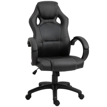 HOMCOM Racing Gaming Chair Office Chair Computer Desk Gamer Chair with Swivel Wheels, Padded Headrest, Tilt Function, Grey