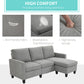 HOMCOM L-Shape Sofa, Modern Sectional Couch with Ottoman, Corner Sofa for Living Room, Light Grey