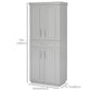HOMCOM 72" Storage Cabinet, Freestanding Kitchen Pantry Cabinet with 4 Doors, Drawer and 3 Adjustable Shelves, White