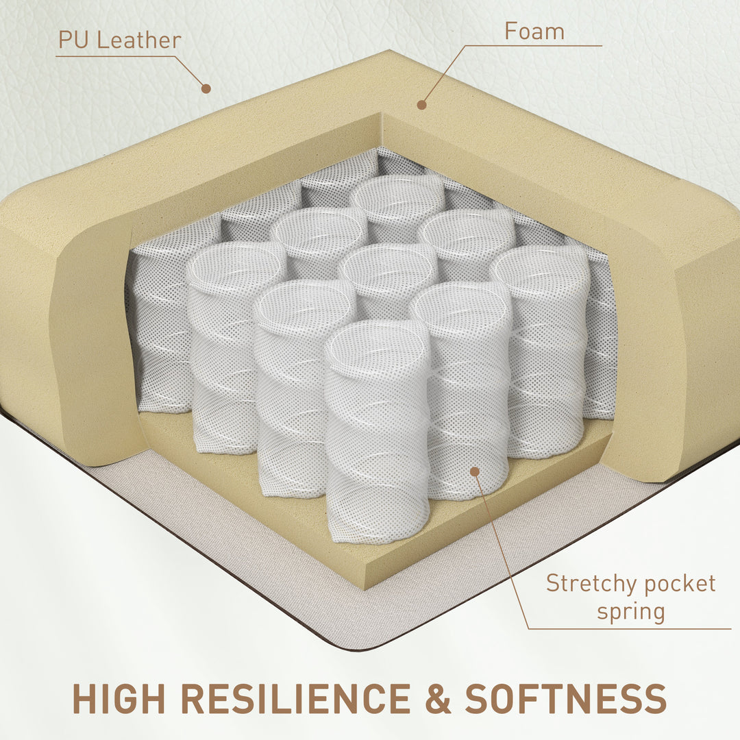 HOMCOM Swivel Massage Recliner Chair Rocker, Overstuffed Manual Reclining Sofa, PU Leather Rocking Chair with Side Pockets, Cup Holders, for Living Room, Nursery, Brown