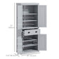 HOMCOM 72" Kitchen Pantry, Freestanding Storage Cabinet with Drawer, Doors, White