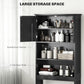 kleankin Modern Over The Toilet Storage, Bathroom Cabinets Over Toilet with Open Shelves and Double Door Cabinet, White