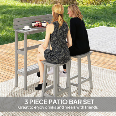 Outsunny 3 Piece Patio Bar Set with 43"H Bar Table and 2 Bar Stools, for Balcony, Backyard, Porch