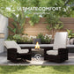 Outsunny Outdoor Rattan Wicker Lounge Chair with Footrest & Soft Cushion for Patio, Garden, Backyard, Sky Blue