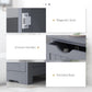 kleankin Bathroom Storage Cabinet, Floor Cabinet with Adjustable Shelf and 4 Drawers, Side Cabinet for Washroom, White