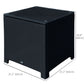 Outsunny Rattan Side Table Wicker Coffee Table with Glass Top Outdoor Patio Furniture For Patio Poolside Garden Lawn, Black