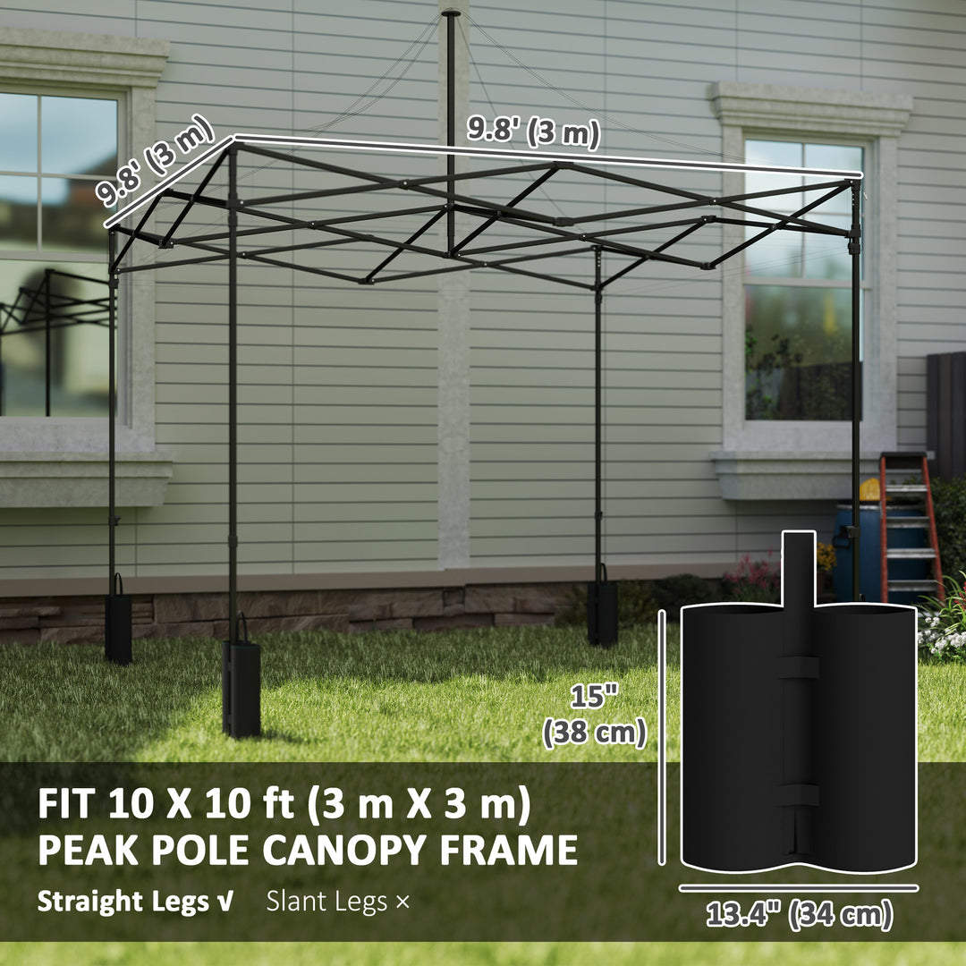 Outsunny 10' x 10' Replacement Canopy Top for Pop Up Canopy Tent with 4 Sand Bags, UPF50+ Protection, White