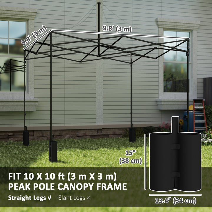 Outsunny 10' x 10' Replacement Canopy Top for Pop Up Canopy Tent with 4 Sand Bags, UPF50+ Protection, White