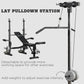 Soozier Press Bench, Heavy Duty Multiple Function Workout Adjustable Bench with Preacher Curl, Leg Developer