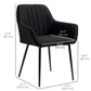 HOMCOM Dining Chairs Set of 2, Linen Upholstery Accent Chair with Back, Armrest, Metal Legs, Dark Grey