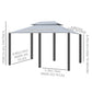 Outsunny 13'L x 10'W x 8.7'H Patio Gazebo Outdoor 2-Tiers Garden Canopy Yard Sunshade Shelter with Curtains, Grey