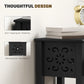 HOMCOM Nightstand Set of 2 with Drawer and Open Storage Shelf White
