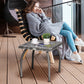 Outsunny 18" Rattan Coffee Table Outdoor Side Table Patio Wicker Furniture, Small Square with All-Weather PE for Garden, Balcony, Backyard, Poolside, Grey