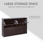 HOMCOM Flip Down Shoe Storage, Multi Cabinet, Wooden Shoe Rack, Entryway Shelf, 4 Drawer Organizer, Freestanding Unit, Brown