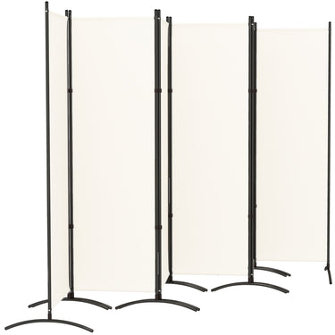 Outsunny 6 Panel Folding Room Divider, UV30+ Privacy Screen, Indoor Outdoor Privacy Panel with Stable Base, Beige