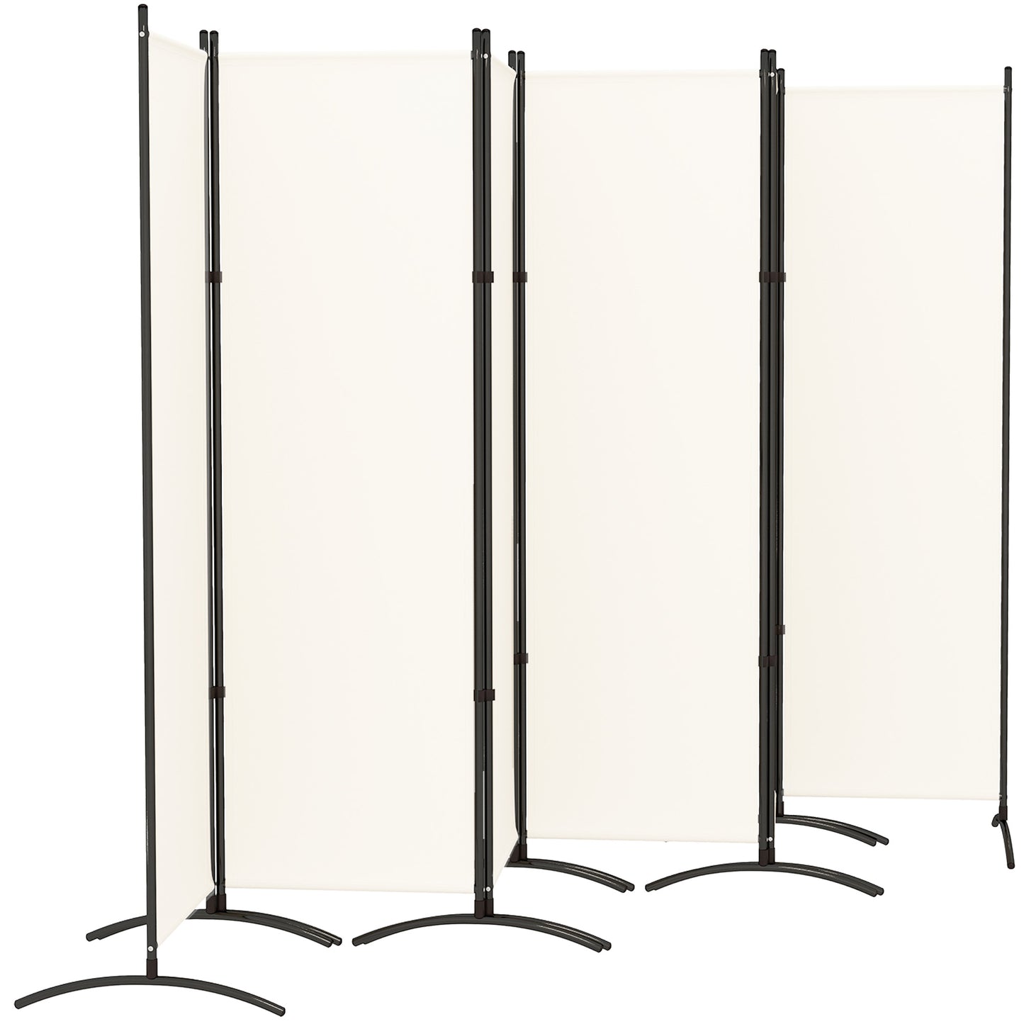 Outsunny 6 Panel Folding Room Divider, UV30+ Privacy Screen, Indoor Outdoor Privacy Panel with Stable Base, Black