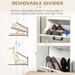 HOMCOM Shoe Storage Cabinet with 2 Flip Drawers and Adjustable Shelves, Narrow Shoe Cabinet for 10 Pairs of Shoes, Black