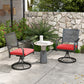 Outsunny 2 Pieces Patio Swivel Chairs with Cushion, Outdoor Swivel Rocker with Curved Armrests, Backrest for Garden, Balcony, Porch, Navy Blue