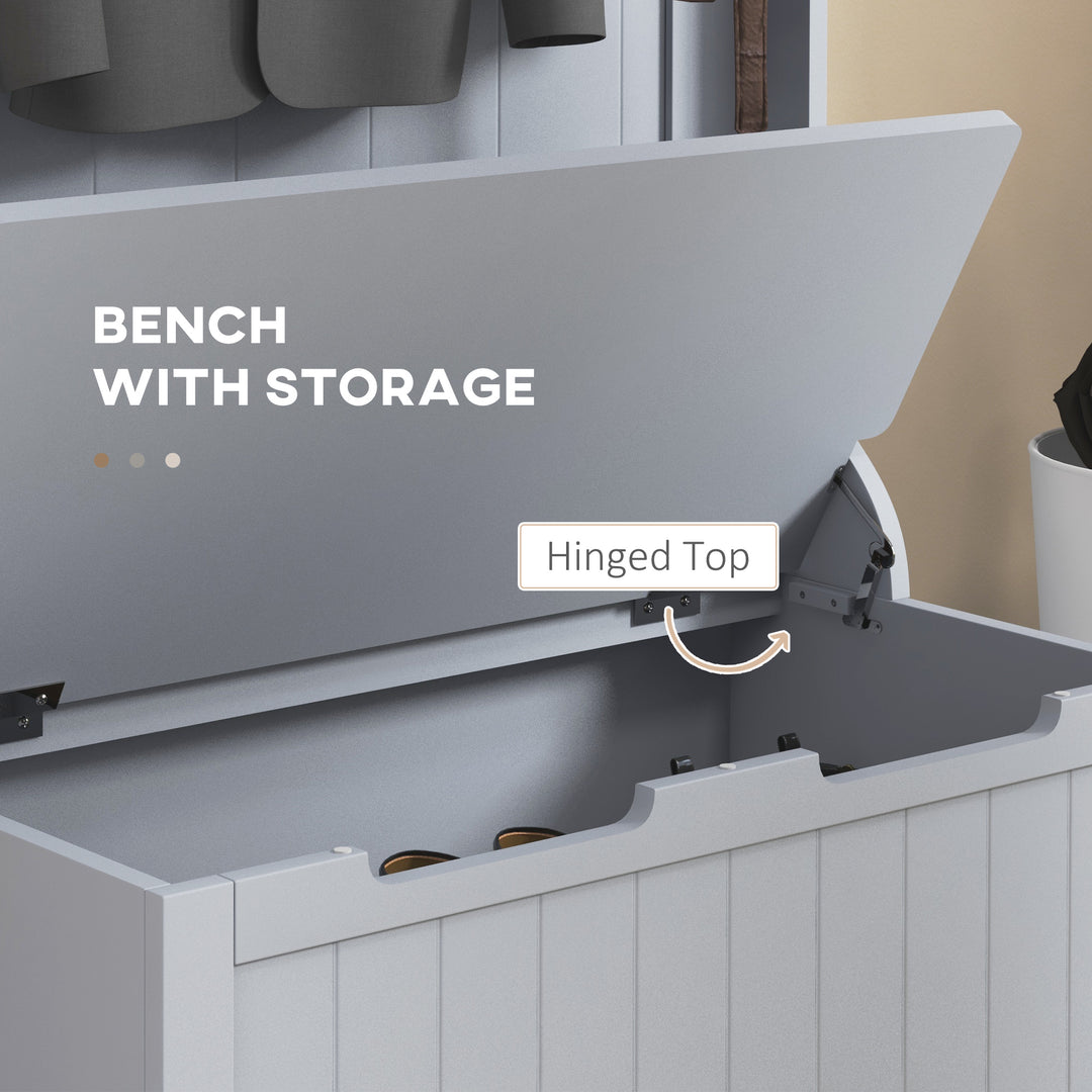 HOMCOM 3-In-1 Hall Tree with Coat Rack, Shoe Storage and Bench Seat, Entryway Bench with 4 Hooks for Hallway, Living Room, Black