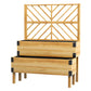 Outsunny Raised Garden Bed with Trellis, 2 Tier Wooden Elevated Planter Box  for Vegetables, Flowers, Herbs, Grey