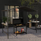 Outsunny 7' x 5' BBQ Grill Gazebo Tent, Garden Grill Canopy with Steel Frame and Hooks, Outdoor Sun Shade, Grey