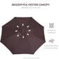 Outsunny 10' x 8' Bamboo Wooden Round Market Patio Sun Umbrella Garden Parasol Outdoor Sunshade Canopy, White