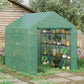 Outsunny 8' x 6' x 7' Portable Walk-In Greenhouse Hot House with 18 Shelves,  Water/UV Resistant Weather Cover, & Roll Up Door