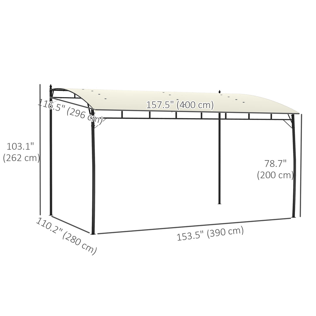Outsunny 10' x 13' Outdoor Pergola with UV30+ Protection Canopy and Steel Frame for Porch, Patio, Deck, Backyard, Dark Grey