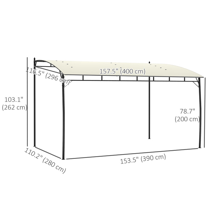 Outsunny 10' x 13' Outdoor Pergola with UV30+ Protection Canopy and Steel Frame for Porch, Patio, Deck, Backyard, Dark Grey