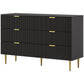 HOMCOM Modern Chest of Drawers 4 Drawer Dresser for Bedroom with Gold Legs and Handles, White