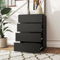 HOMCOM 4 Drawer Chest Storage Cupboard Freestanding Drawer Unit, Black