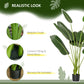 Outsunny 4FT Artificial Bird of Paradise Plant, Fake Tropical Palm Plant with 7 Banana Leaves in Pot, Faux Plant for Indoor , Green
