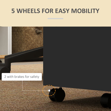 Vinsetto Mobile Filing Cabinet with 2 Drawers, Office Storage Cabinet with 5 Wheels, Black Wood Grain