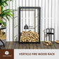 HOMCOM Firewood Rack Outdoor, Log Holder Fireplace Storage Rack with Handles and 220 lbs. Weight Capacity, 23.6" x 9.8" x 39.4", Black