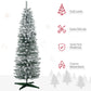 HOMCOM 6ft Flocked Christmas Tree, Pencil Artificial Christmas Tree with Realistic Branches, Pink