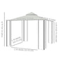 Outsunny 13' x 10' Soft-top Gazebo Patio Steel Canopy Portable Party Event with Double Canopy Roof, Curtains, Cream White