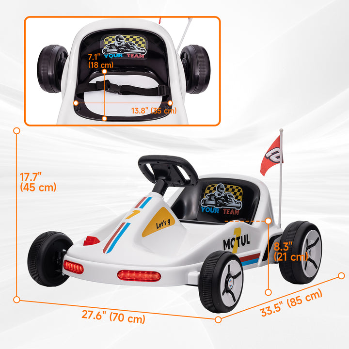 Qaba 6V Electric Go Kart for Aged 3-5 Kids with Music, Light, Horn, Blue