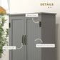 HOMCOM 48" 4-Door Storage Cabinet Multi-Storey Large Space Pantry with Adjustable Shelves Black